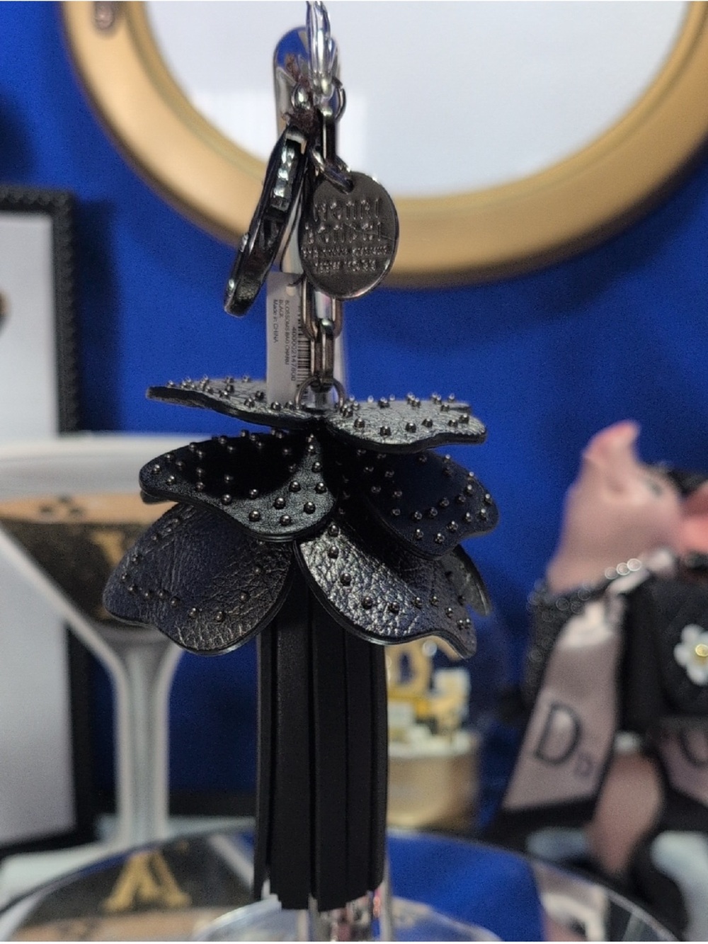 Henri Bendel NWT Rare BLOSSOMS Metallic Leather And Studded Flower Bag Charm 🔥 - Picture 9 of 10